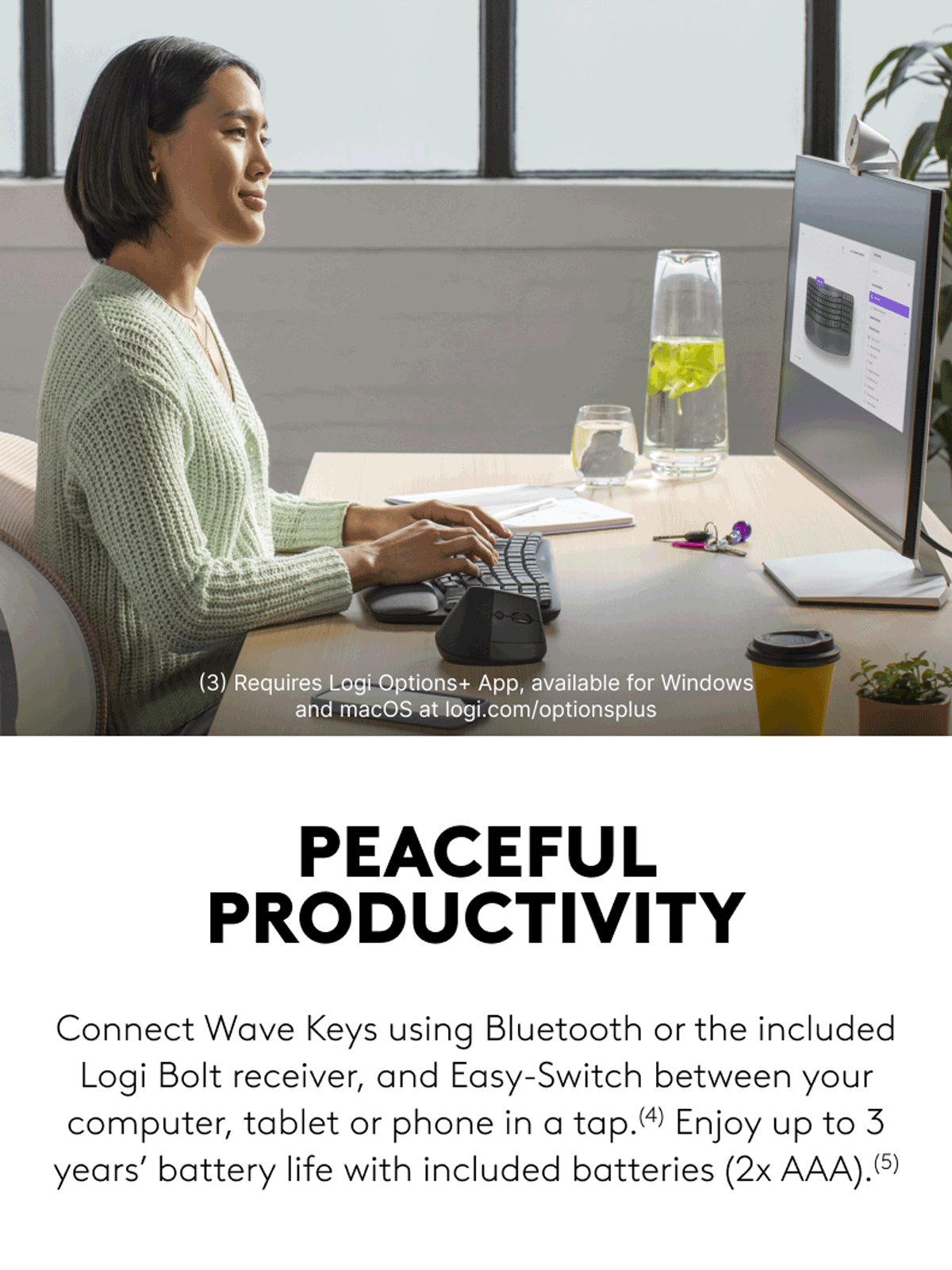 Logitech Wave Keys Wireless Ergonomic Keyboard